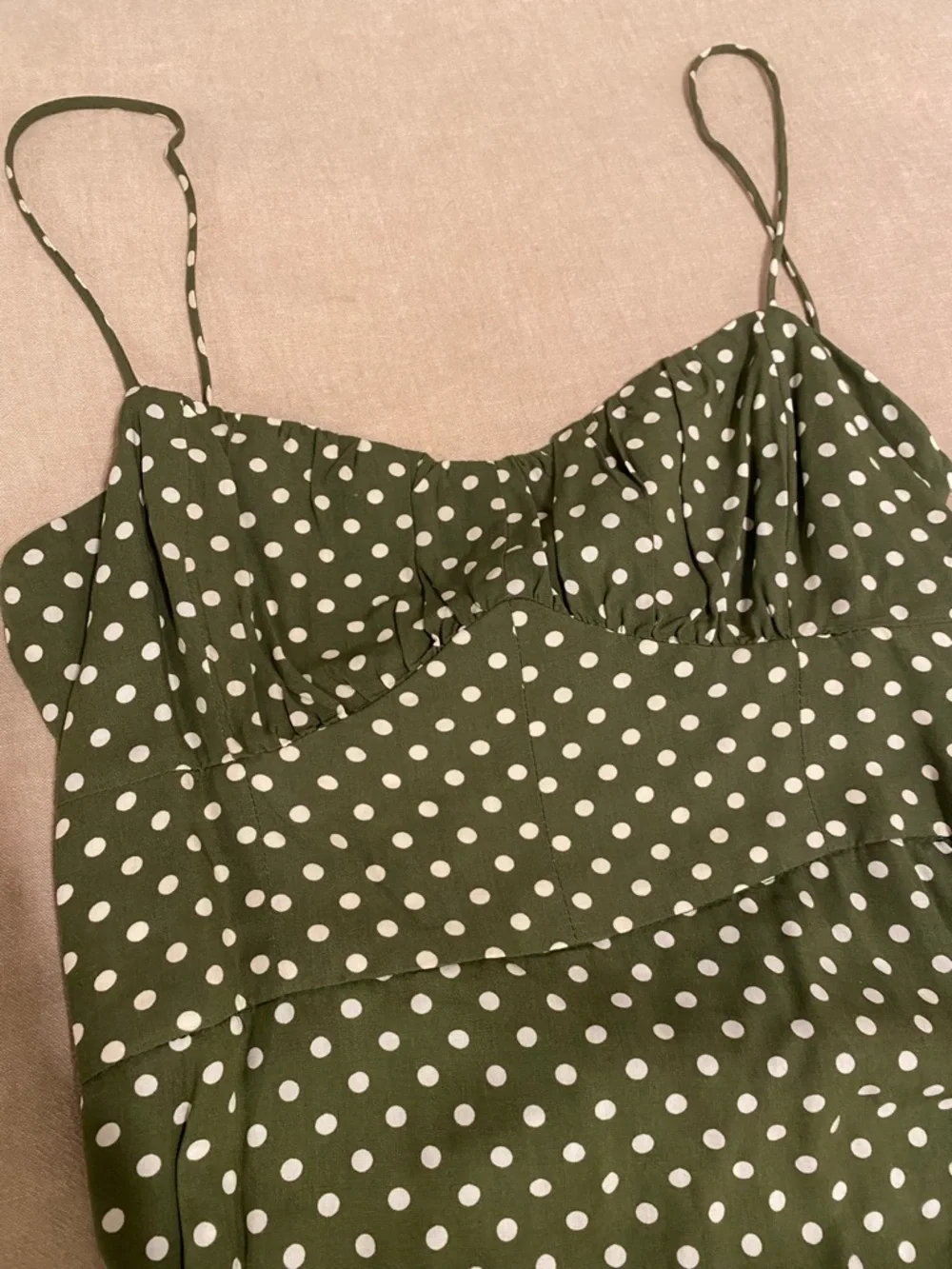 Strappy Zara Green Polka Dot Maxi Dress Sz S - GREAT CONDITION! - Picture 3 of 8